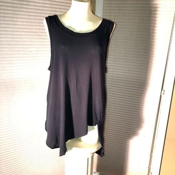 Bassike Asymmetrical Sleeveless Top w/ open back - Picture 1 of 5